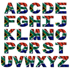 South Africa flag font