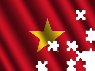 Vietnam rippled flag jigsaw