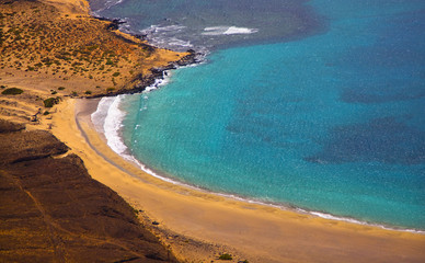 beautiful beach and sea in Lanzarote Spain