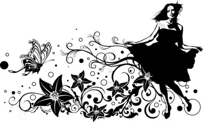 female and Butterfly