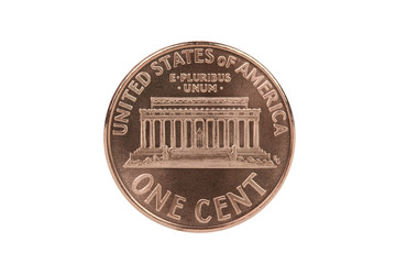 Abraham Lincoln cent reverse coin with clipping path