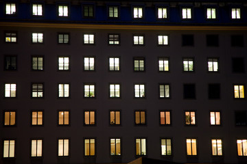 erleuchtete Fenster in Wiener Innenstadt, erster Bezirk