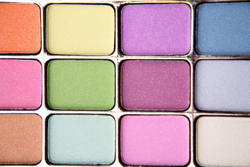 Eye shadow powders closeup