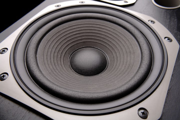 Closeup of stereo speaker