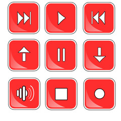 Red media buttons