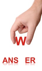 Hand and word Answer, business concept