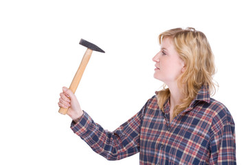 Craftswoman with hammer