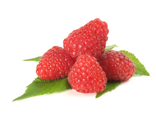 Himbeeren mit Blatt
