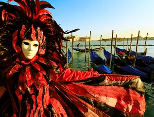 Gordijnen Venetian carnival mask © Ovidiu Iordachi