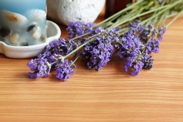 Fototapeta na wymiar Lavender herb and bath