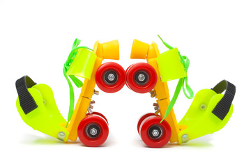 Colorful rollerskate isolated on white
