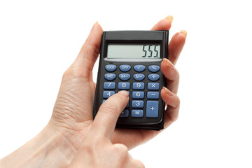 Calculator in hand 555