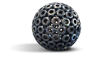 Stainless steel nuts forming sphere