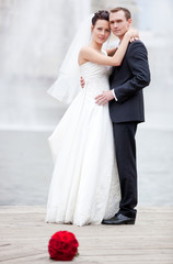 Naklejka premium Young couple wedding