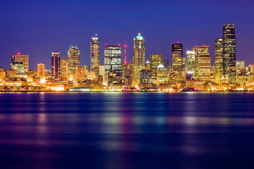 Fototapeta na wymiar Seattle skyline at night