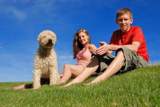 Teens with pet