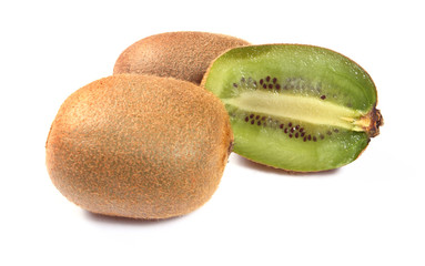 pieces of kiwi isolated