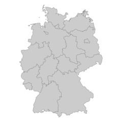 karte deutschland (grau mit umriss)
