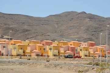 Zelfklevend Fotobehang Urbanization near Gran Tarajal, Canary Island Fuerteventura © philipus