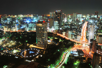 Fototapeta na wymiar Tokio de nuit