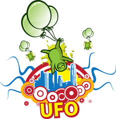 Green aliens ufo