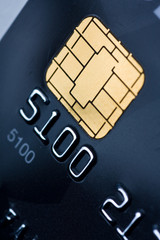 Credit card with gold chip