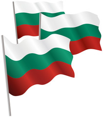 Republic of Bulgaria 3d flag. Vector illustration. Isolated.