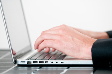 Businessman using laptop