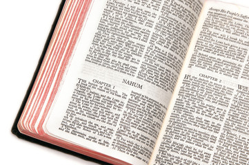 Fototapeta premium bible open to nahum