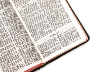 Fototapeta premium bible open to obadiah
