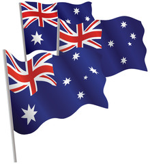 Commonwealth of Australia 3d flag. Vector illustration.