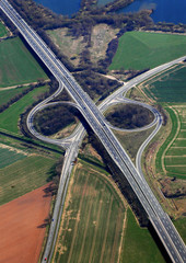 Autobahnkreuz Luftaufnahme