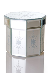 Mirror Octagon Shaped Jewelry Box On White Background