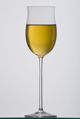 white wine in the glass