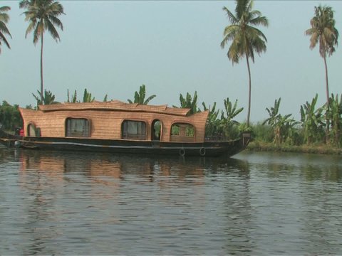 Houseboat trip through backwaters of Alleppey, India