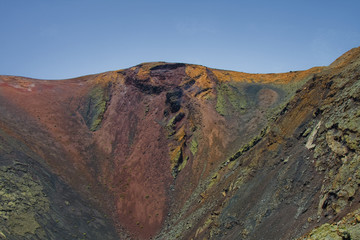 Volcano crater in Timanfaya National Park, Lanzarote, Canary Isl