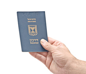 Israel passport in hand of the holder