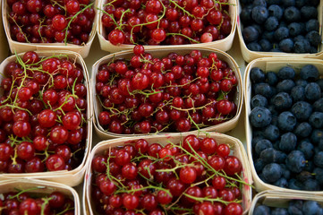 Red currants blueberries