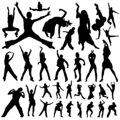 dancing and party people vector