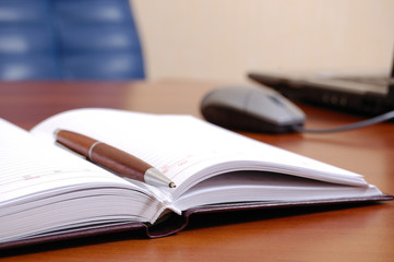 Business organizer on a table