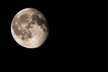 bright moon in black night