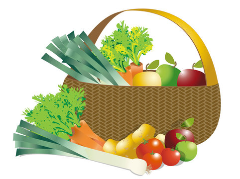 Panier de légumes et fruits