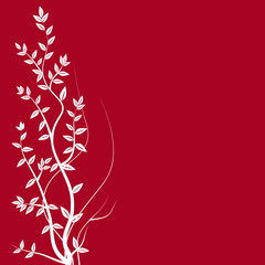 Stylized branches on red background