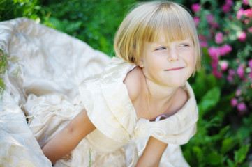 The girl in a beautiful dress