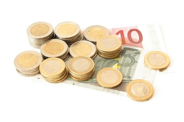 Euromünzen und Scheine