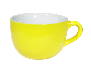 yellow Cup on the white background (isolated).