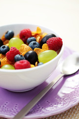 corn flakes with fruits