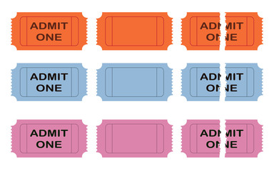 Obraz premium Admit one vector cinema ticket