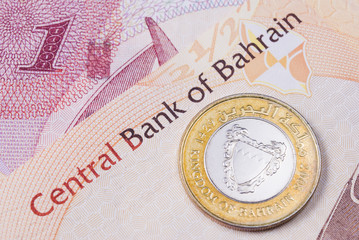 Bahrain currency banknotes and coin