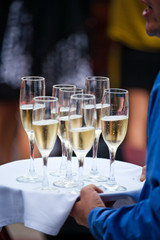 A Server Deliever Champagne